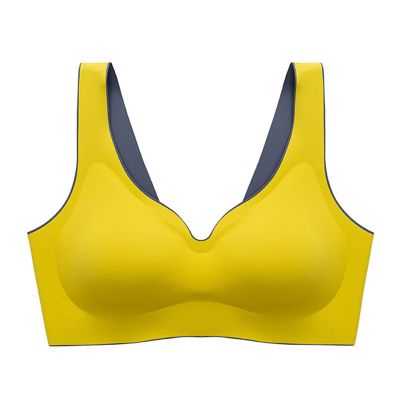 Seamless underwear Libra gathered no steel ring sleep ice silk sports bra