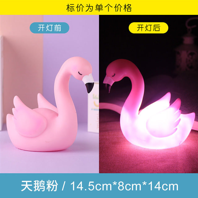 Cartoon Night Light LED Cute Decoration Lamps Moon Bear Dinosaur Girl Kids Children Toys Gifts for Bedroom Bedside Room Lights