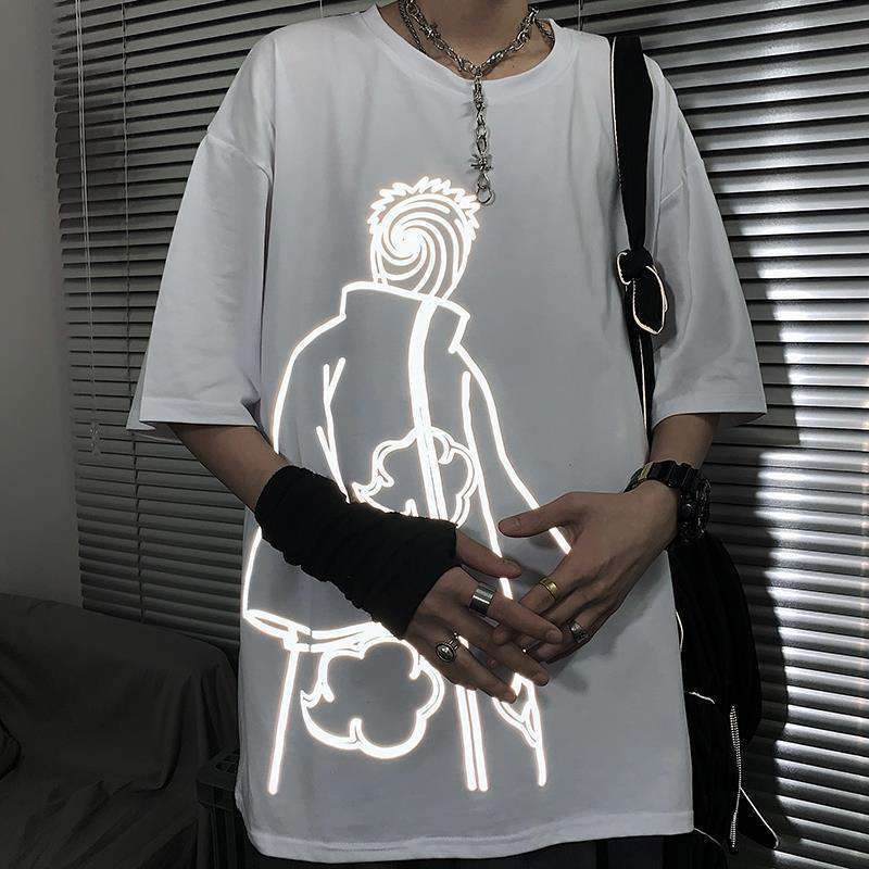 New reflective dark Naruto belt soil loose short-sleeved T-shirt