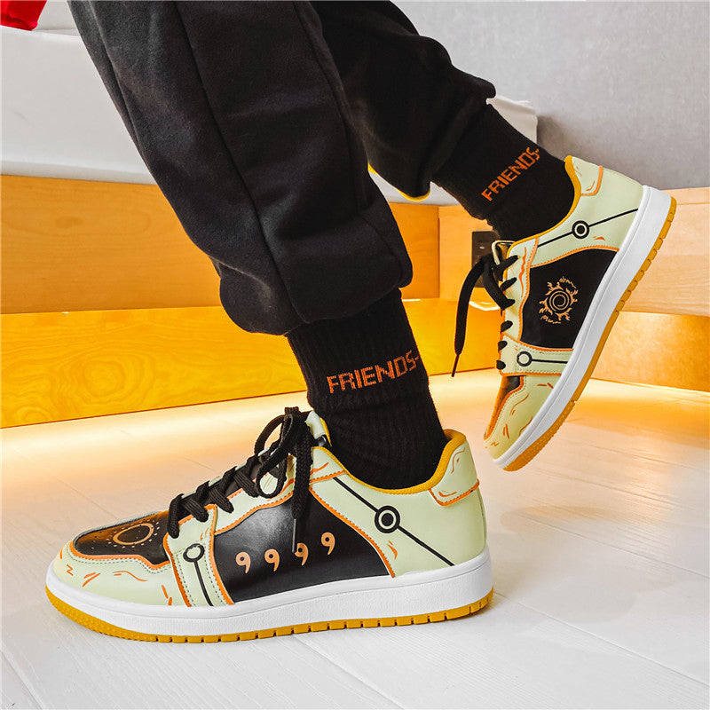 Shoes male new low-cut aj air force No. 1 Naruto graffiti trend middle school students all-match casual shoes