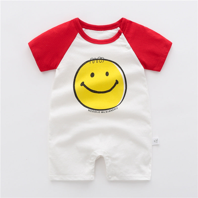 3-6 months baby one-piece female baby male summer short-sleeved romper newborn pajamas half-sleeved romper