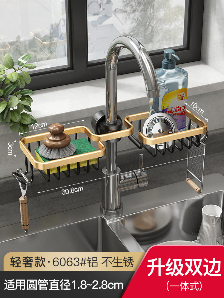 Faucet rack space aluminum sink sink drain rack household kitchen bathroom bathroom storage rack