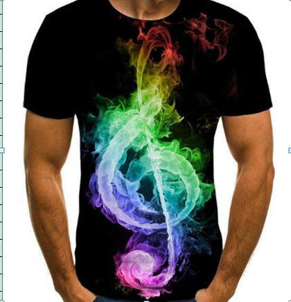 European and American new creative music art 3d digital printing short-sleeved T-shirt