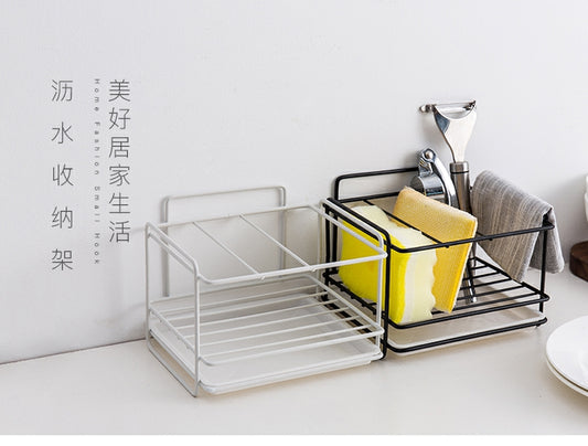 Sponge drain storage rack household pool rack kitchen spice rack sink countertop cleaning rag rack