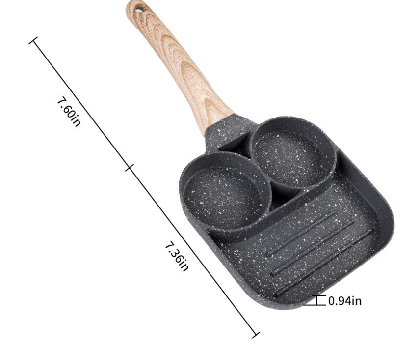 Maifan stone four-hole omelette pan flat-bottomed non-stick steak pan breakfast egg burger frying pan kitchen utensils small pan