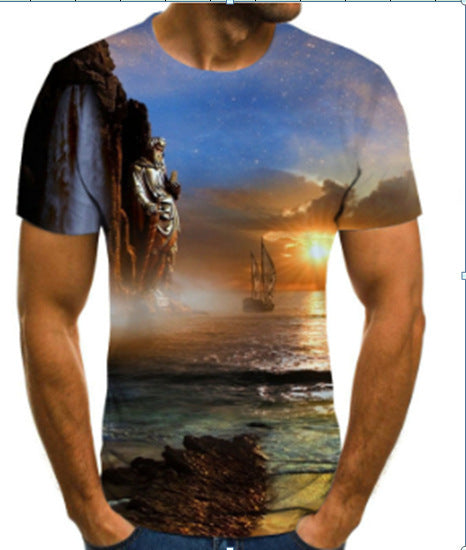 European and American new creative music art 3d digital printing short-sleeved T-shirt