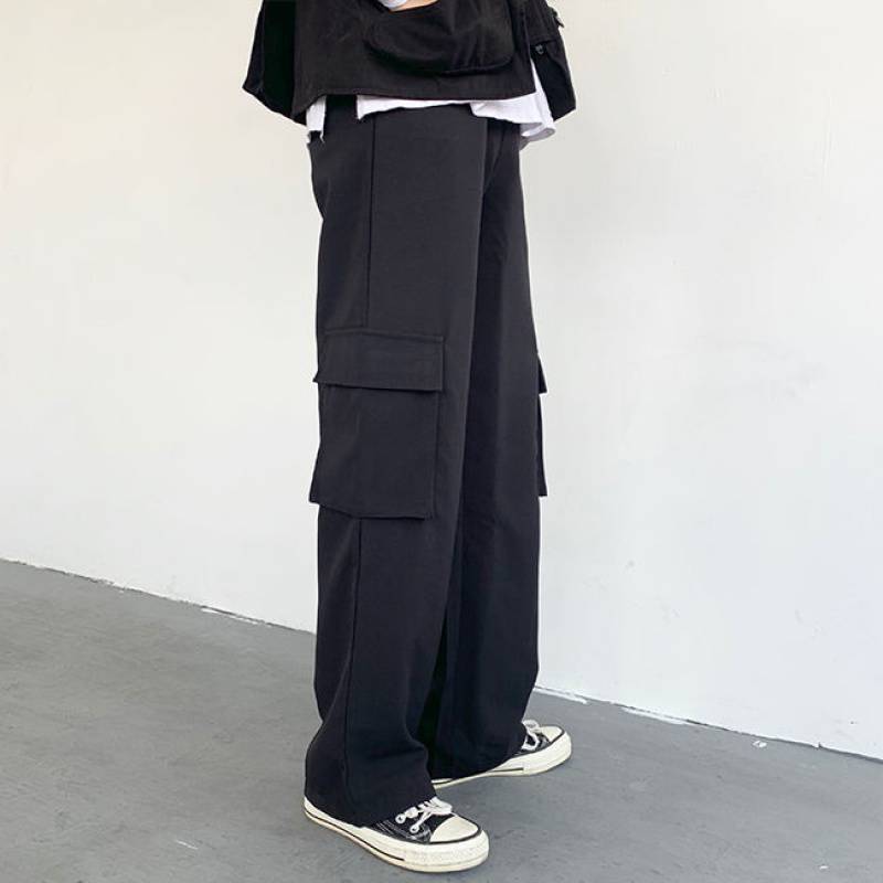 Wide leg pants female mopping overalls loose straight trousers