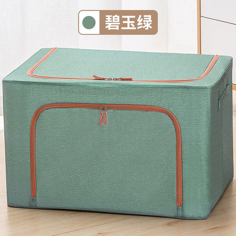 Clothes storage box imitation linen art household finishing box foldable wardrobe storage good clothes basket bag artifact