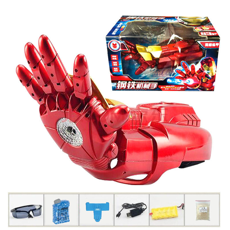 Iron hero mechanical arm can launch toy wearable mask electric burst charging boy toy