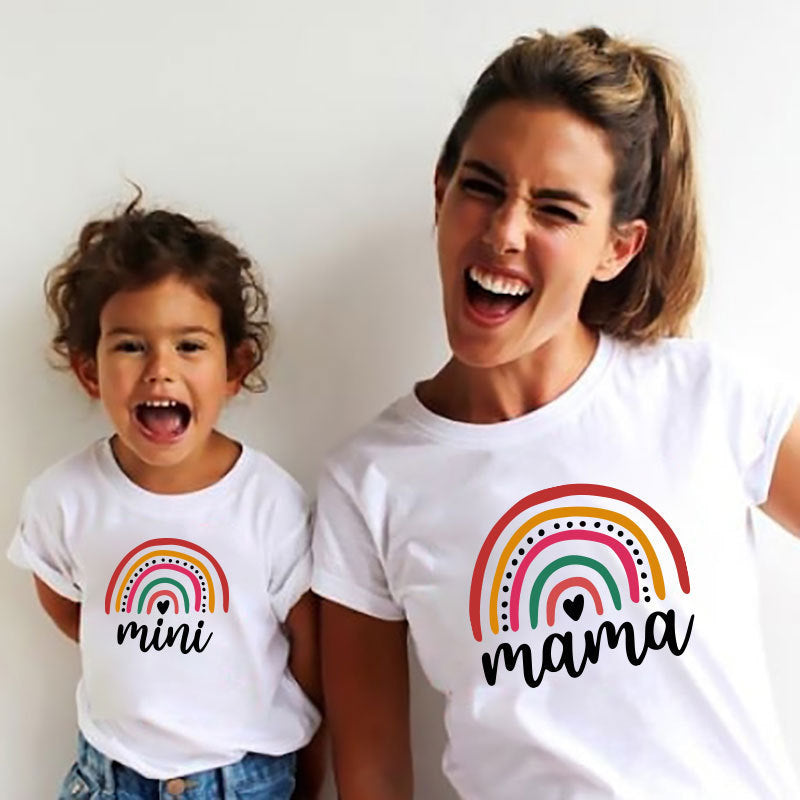 European and American family accessory clothing mom baby mom and me t-shirt