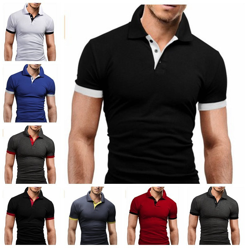 European and American men's short-sleeved top popular fashion polo shirt