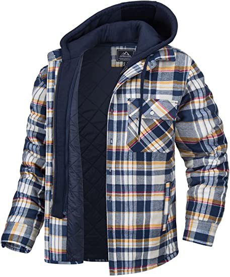 European and American autumn and winter thickened padded coat plaid long-sleeved loose hooded jacket