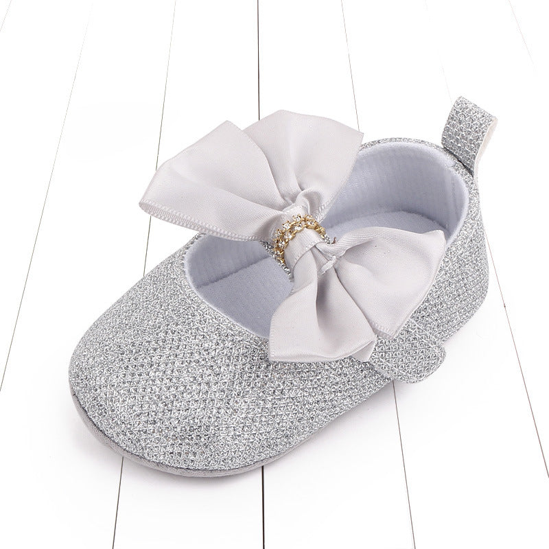 Baby shoes 0-1 year old baby shoes bow princess shoes