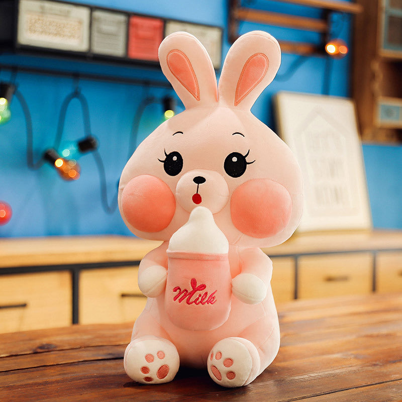 New cute baby bottle rabbit plush toy doll children's gift large pillow doll doll