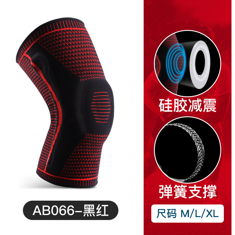 Outdoor sports summer pressurized silicone spring breathable knee pads mountaineering running basketball cycling knitted knee pads