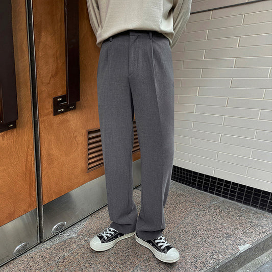 Korean version of the trend of men's casual trousers drape wide-leg suit pants