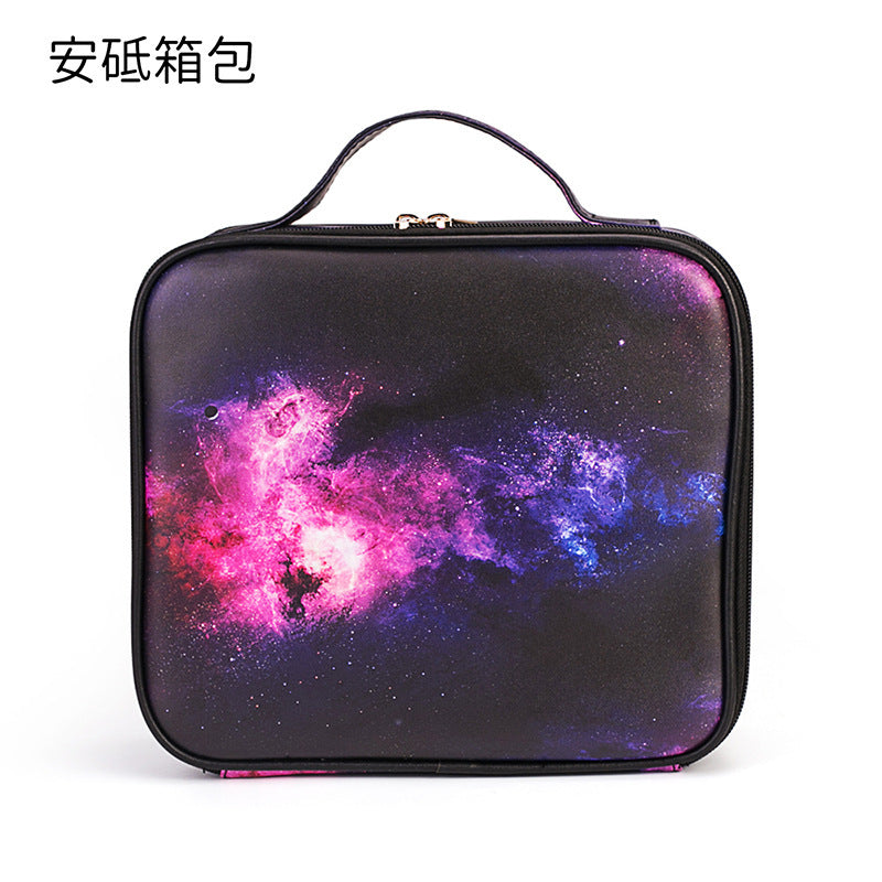 New partition storage cosmetic case portable marble cosmetic bag tattoo nail tool box