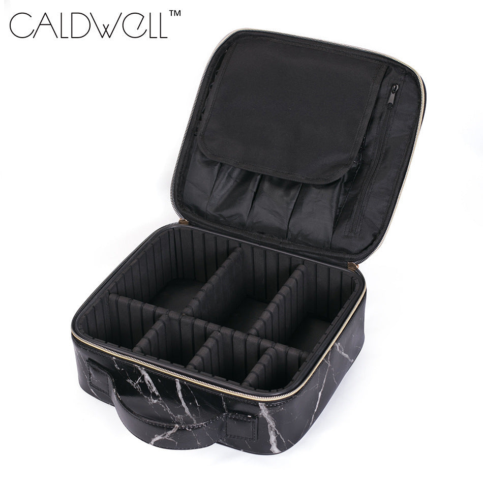 New partition storage cosmetic case portable marble cosmetic bag tattoo nail tool box