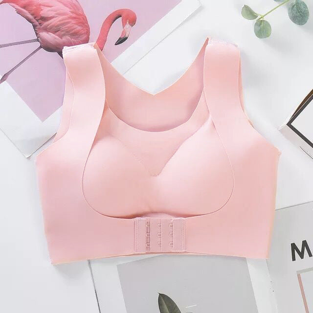 Underwear two-in-one invisible seamless correction hunchback gather no steel ring front buckle gather underwear women