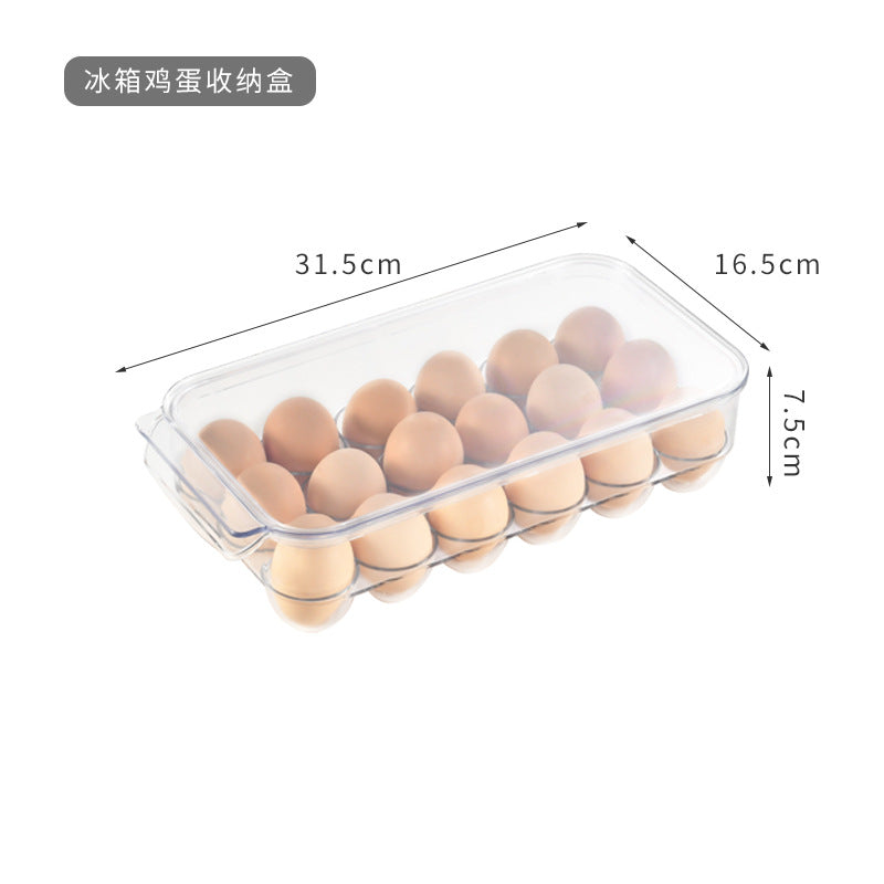 Kitchen Refrigerator Storage Box Eggs, Fruits and Vegetables Fruit Preservation Box Rectangular Food Frozen Drain Large Sealed Box