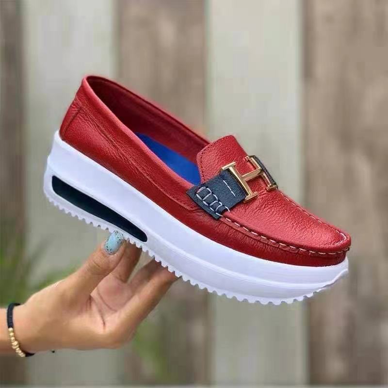 Thick bottom round head solid color women's shallow mouth women's single shoes