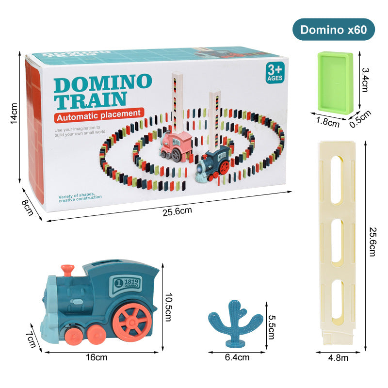 Cross-border dominoes vibrato with the same intellectual children's automatic release of licensed electric train toys