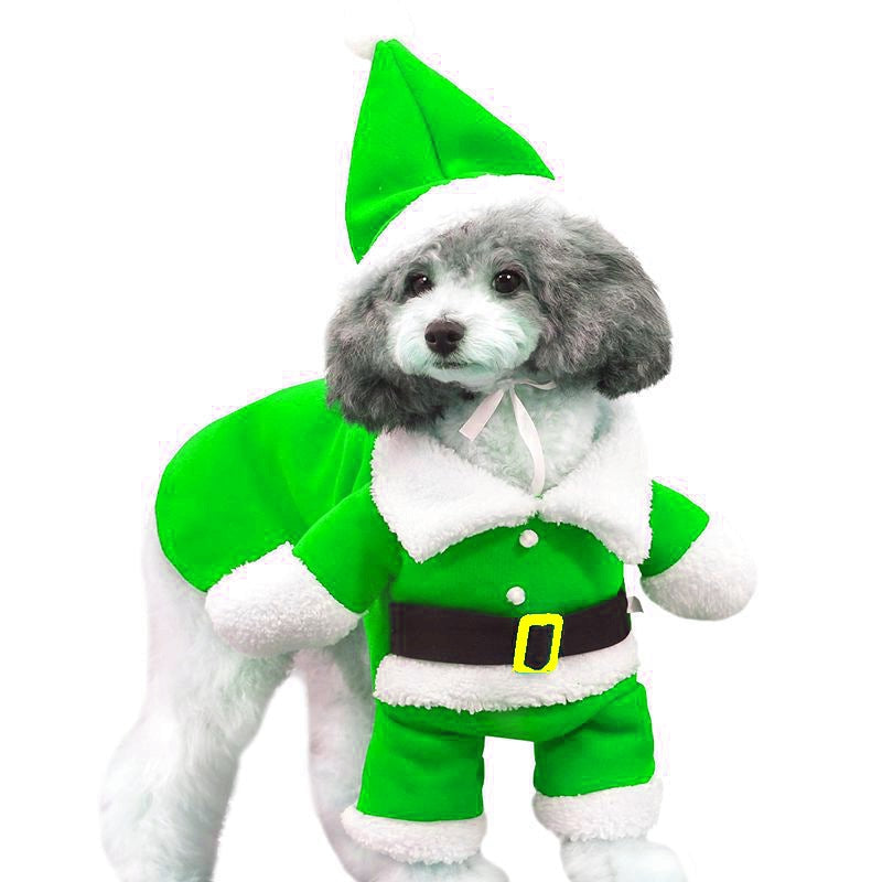 Pet transformation outfit funny three-dimensional dog Christmas clothes Santa Claus dog standing outfit