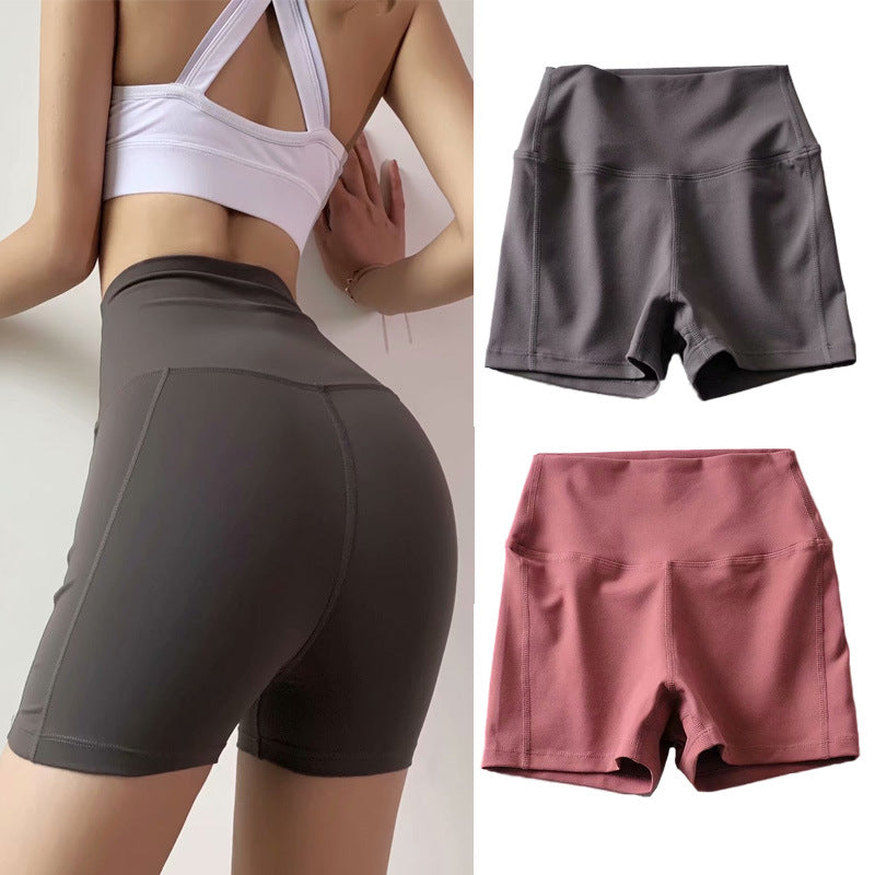 High-waisted buttocks fitness shorts women's anti-light running sports quick-drying hip-lifting pants sexy elastic tight yoga pants