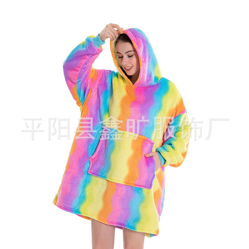 Cross-border Pajamas Lazy TV Pullover Lazy Blanket Lazy Hooded Pajamas Lazy Sweater Flannel Robe