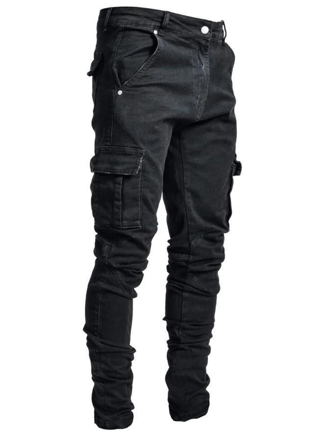 European and American cross-border men's side pocket skinny jeans