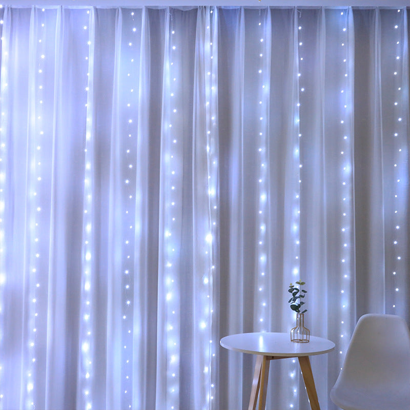 New copper wire light curtain light string USB remote control 3*3 meters icicle light Christmas day light string