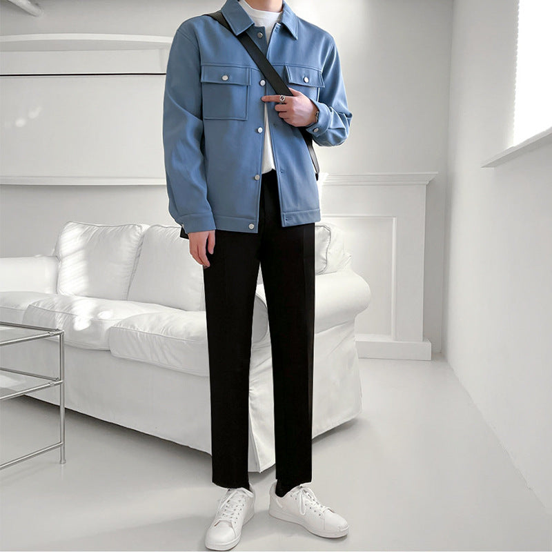 Korean version of the trend of casual self-cultivation light mature style men's clothing