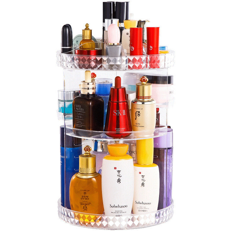 Cosmetic box desktop rack, skin care product storage rack, round plastic cosmetic storage box