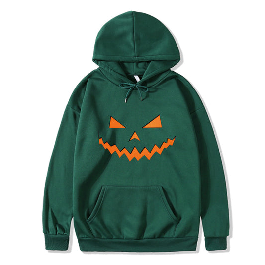 New pumpkin monster expression hoodie couple Halloween sweater long-sleeved loose casual jacket