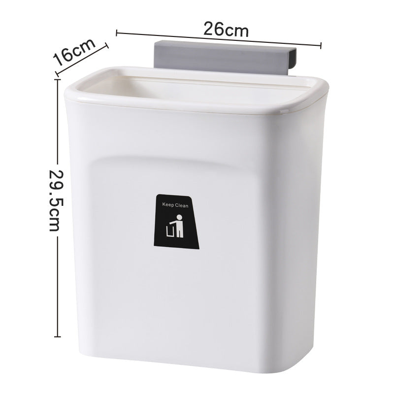 Thickened office sliding lid garbage basket household bedroom bathroom kitchen portable flip top kitchen waste wall-mounted trash can