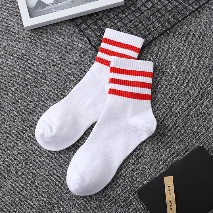 Student socks wild tube socks striped sports socks adult male