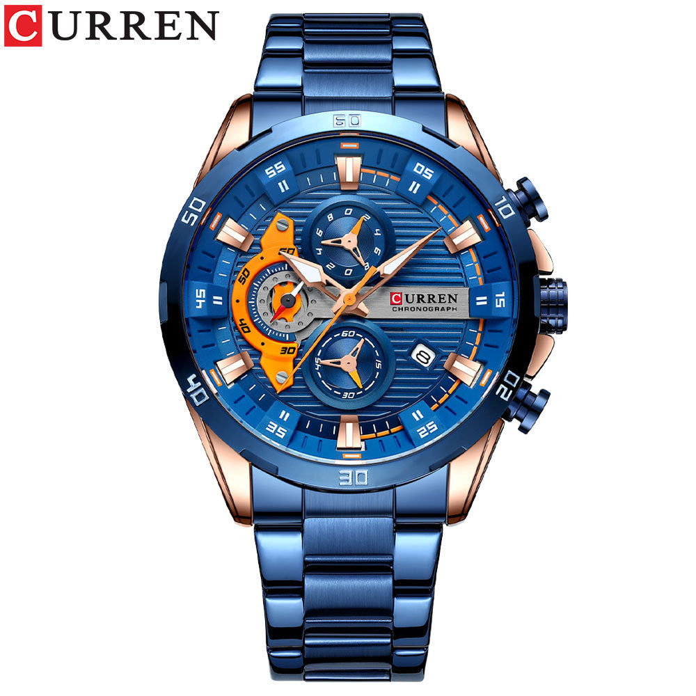 Curren/Karian 8402 Men's Watch Calendar Watch Six-pin Steel Band Quartz Watch Business Men's Watch