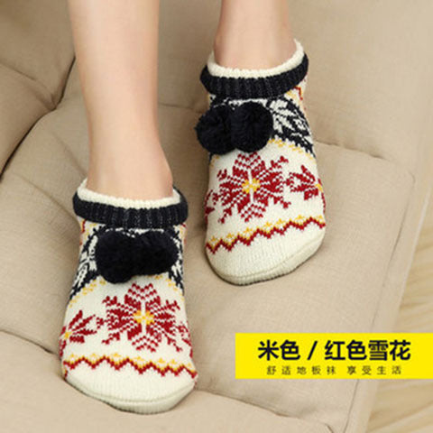 Autumn and winter floor socks non-slip bottom thickened adult early education home socks indoor adult men and women confinement socks overshoes