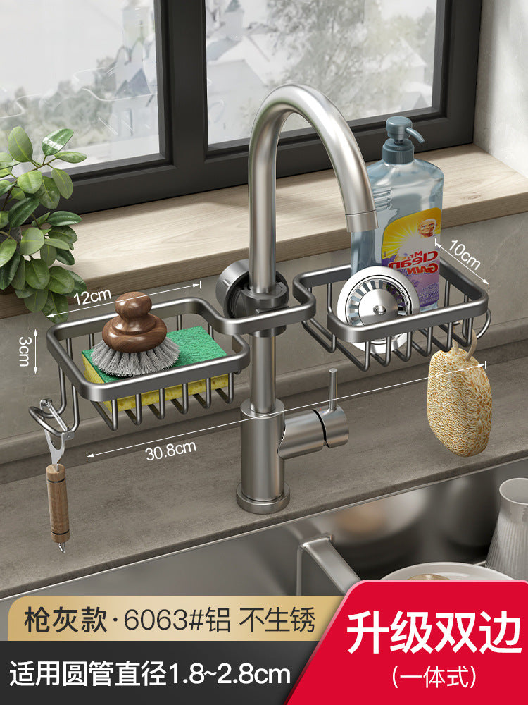 Faucet rack space aluminum sink sink drain rack household kitchen bathroom bathroom storage rack