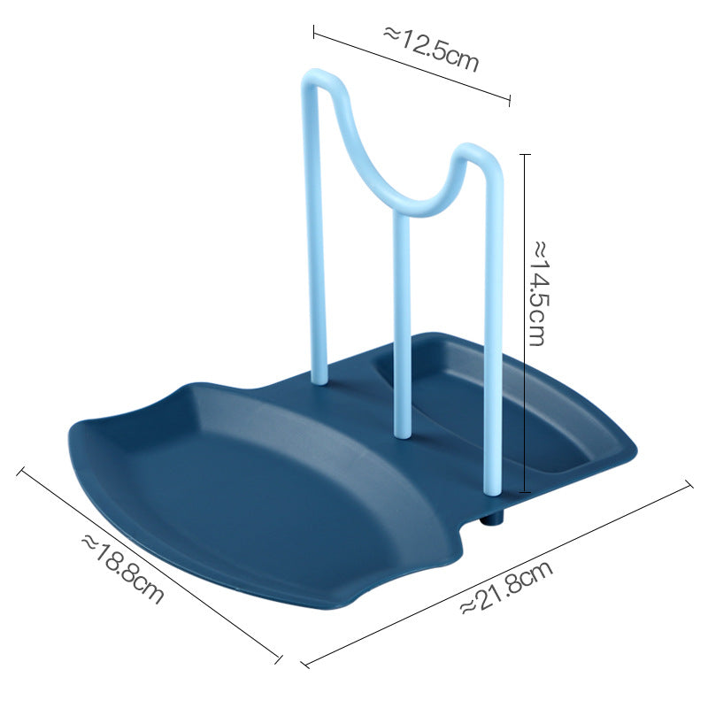 Creative pot cover rack sitting home kitchen countertop with shovel spoon rack free perforated cutting board storage rack pot cover rack