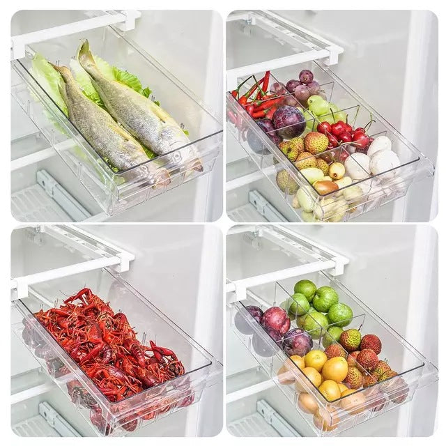 Refrigerator Drawer Organizer Bin Transparent Fridge Storage