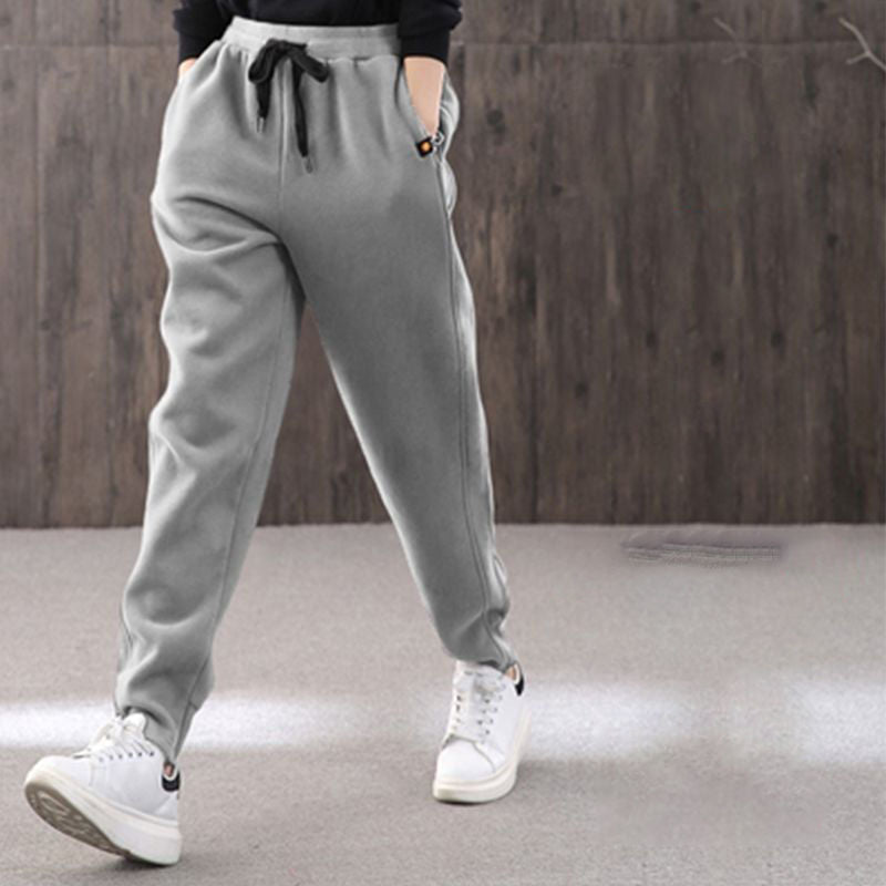 Cotton plus velvet sports pants women's thickened sweatpants large size casual pants loose and thin Korean style trousers