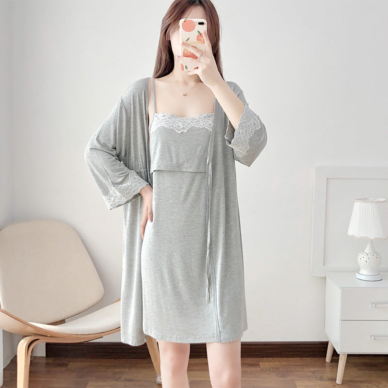 New maternity clothes postpartum breastfeeding clothes 2-piece set maternity pajamas home set loose large size