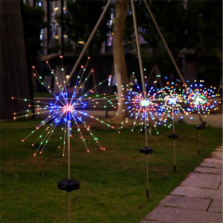 Ground-inserted firework lights Christmas outdoor LED holiday sky starry lights Lawn Christmas lights Solar string lights