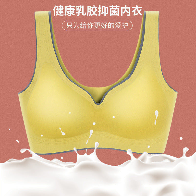 Seamless underwear Libra gathered no steel ring sleep ice silk sports bra