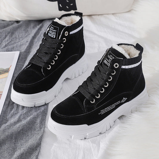 Casual shoes women's new cotton shoes women's leather high-top snow women's boots