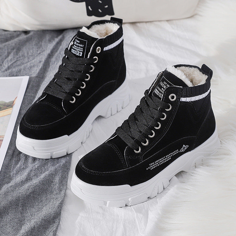 Casual shoes women's new cotton shoes women's leather high-top snow women's boots