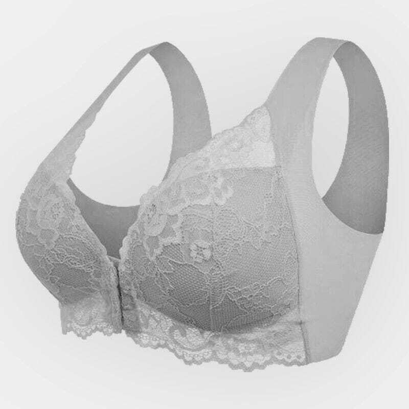 Cross-border large size front button sexy lace bra no steel ring seamless vest beautiful back adjustment ladies underwear