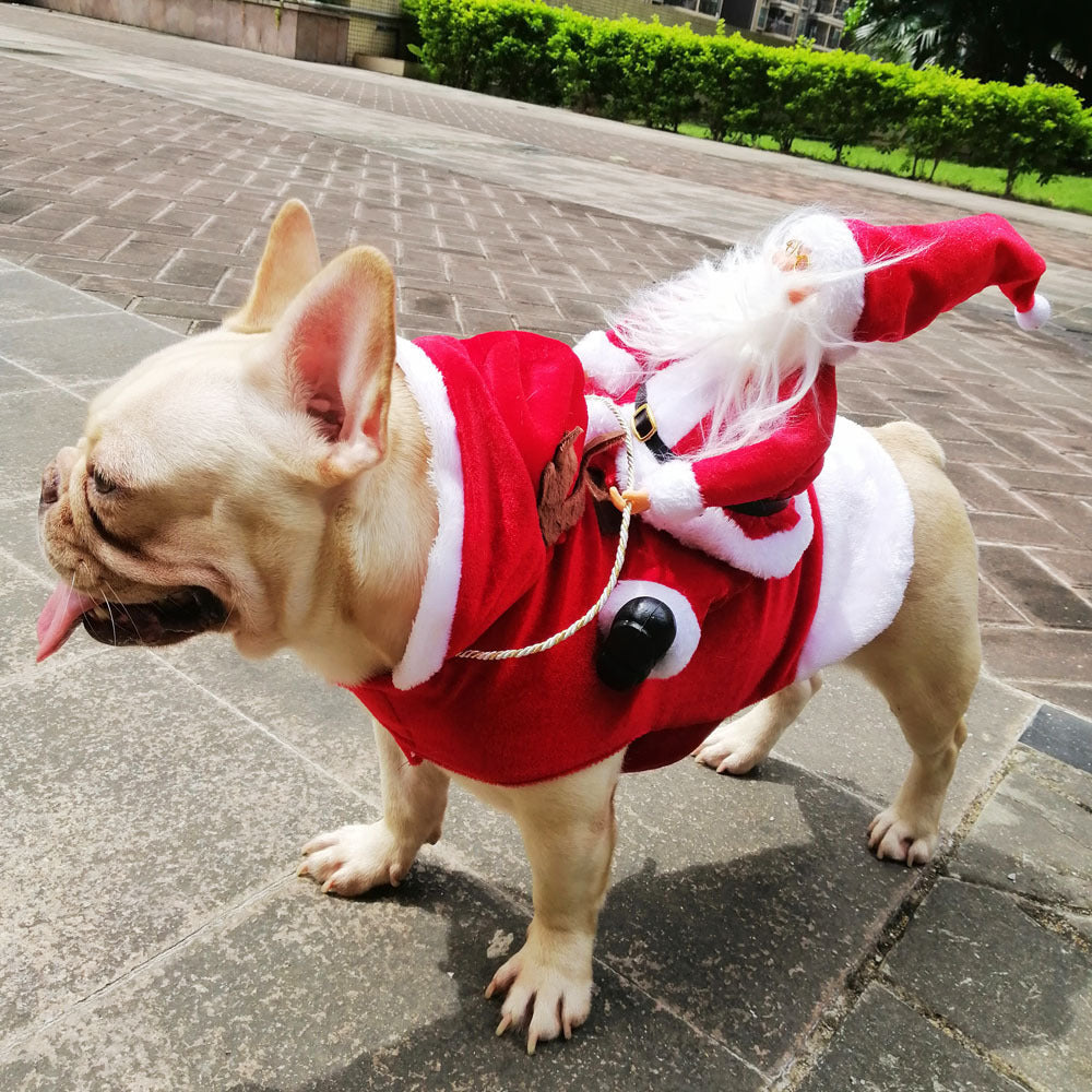 Pet Dog Christmas Costume Santa Claus Riding Costume Christmas Pet Clothes Riding Deer Costume Pet Christmas Products