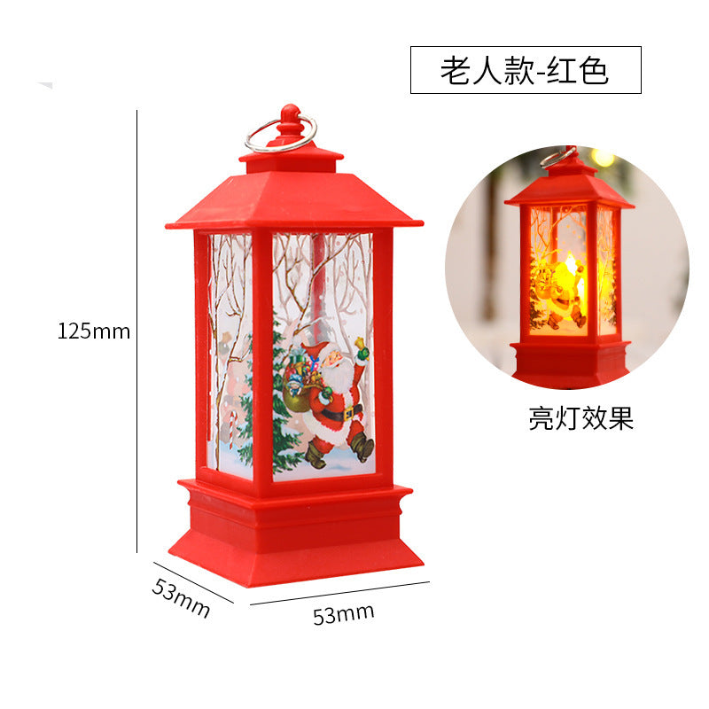 Cross-border christmas flame lanterns santa claus decoration christmas LED luminous ornament candlestick lamp